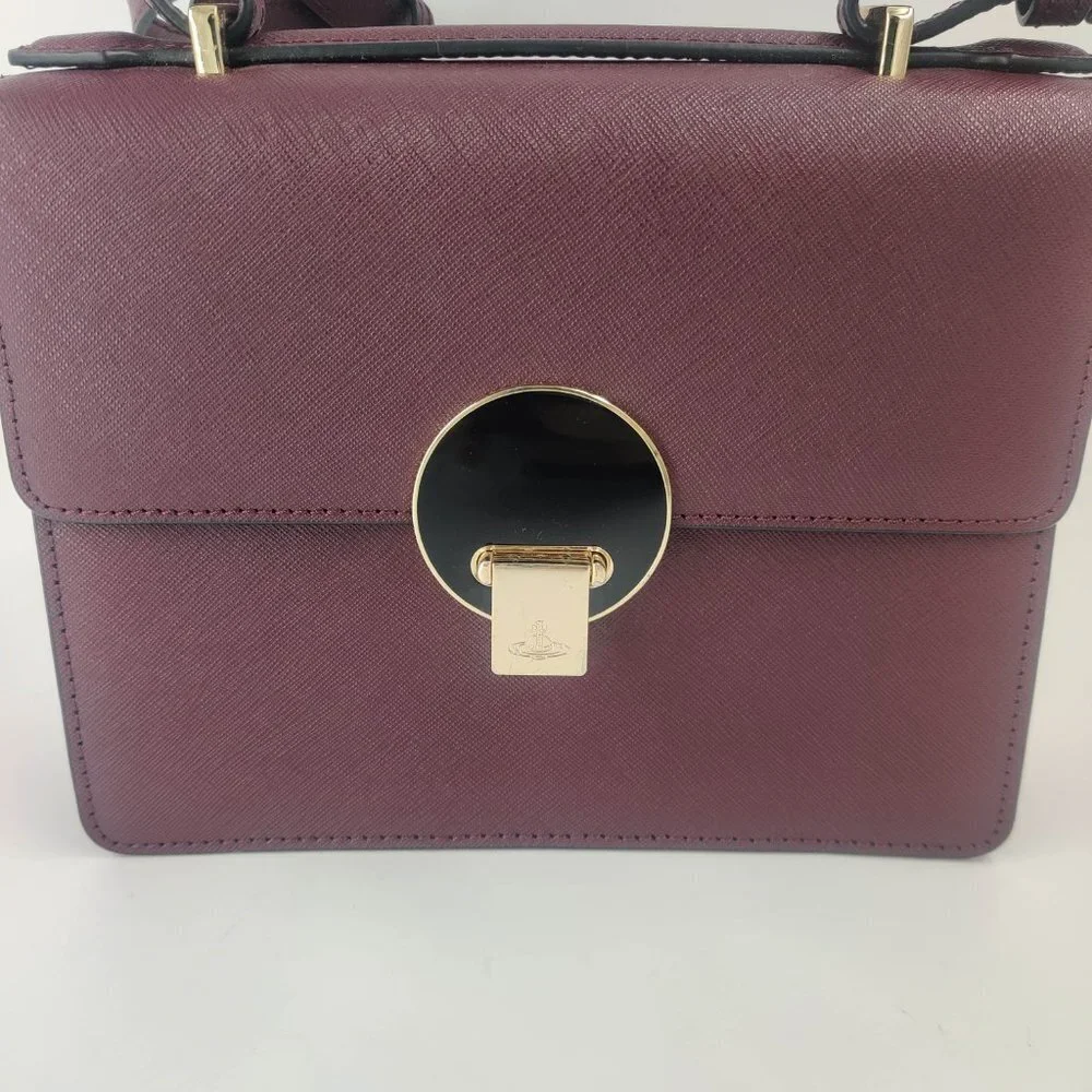 Vivienne Westwood Opio Saffiano Small Shoulder Bag in Bordeaux